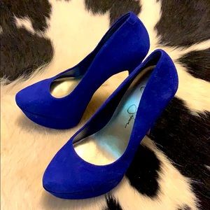 Never Worn Jessica Simpson Blue Suede Pumps